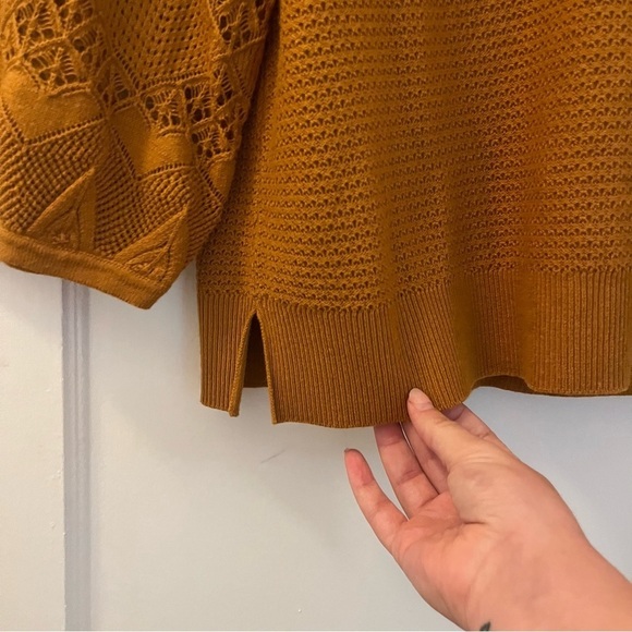 Anthropologie Martina Pointelle Pullover in Honey | size small - Picture 7 of 10